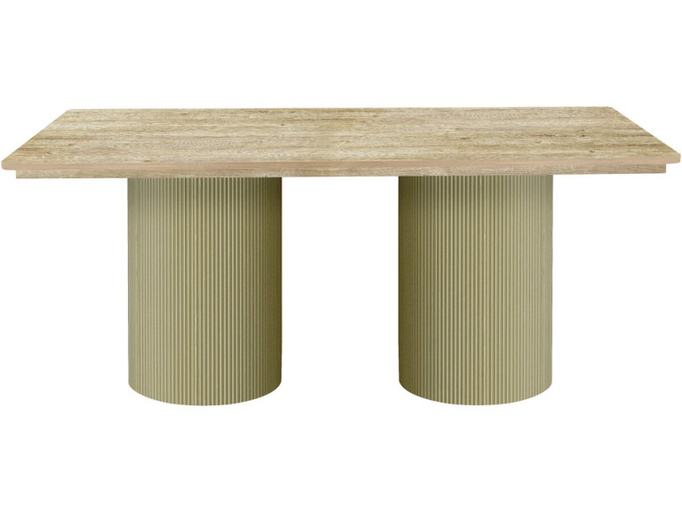 Tavolo da pranzo ovale in legno "Zénith" - 180 cm - 8 posti a sedere - Beige