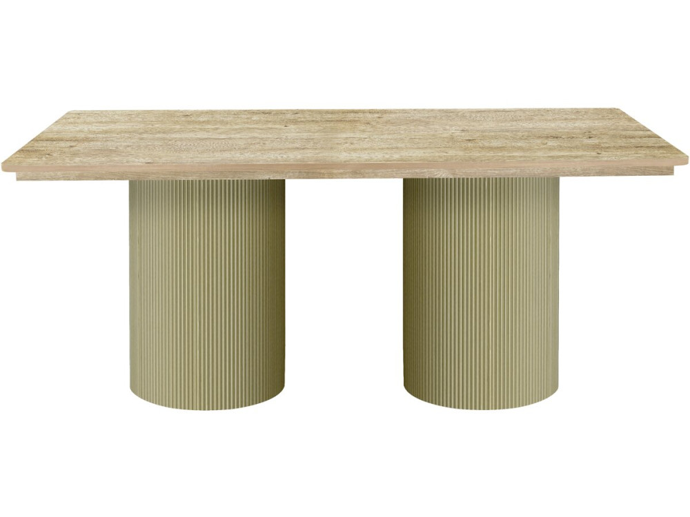 Tavolo da pranzo ovale in legno "Zénith" - 180 cm - 8 posti a sedere - Beige