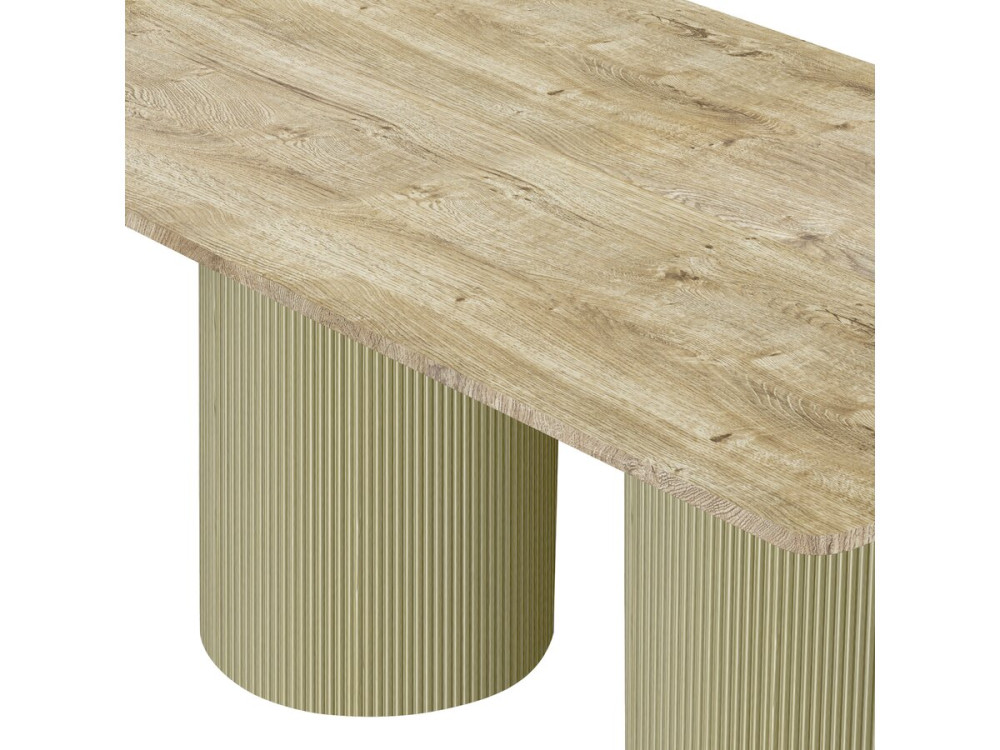 Tavolo da pranzo ovale in legno "Zénith" - 180 cm - 8 posti a sedere - Beige