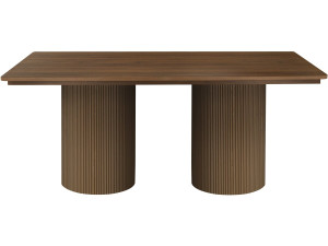 Tavolo da pranzo ovale in legno "Zénith" - 180 cm - 8 posti a sedere - Marrone