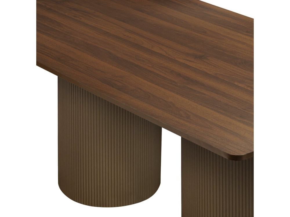 Tavolo da pranzo ovale in legno "Zénith" - 180 cm - 8 posti a sedere - Marrone