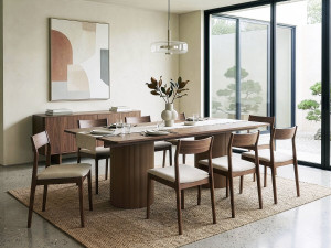 Tavolo da pranzo ovale in legno "Zénith" - 180 cm - 8 posti a sedere - Marrone 2