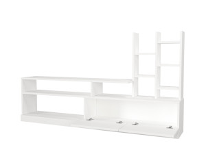 Porta TV in legno "Dolunay" - 164 x 25 x 91 cm - Bianco