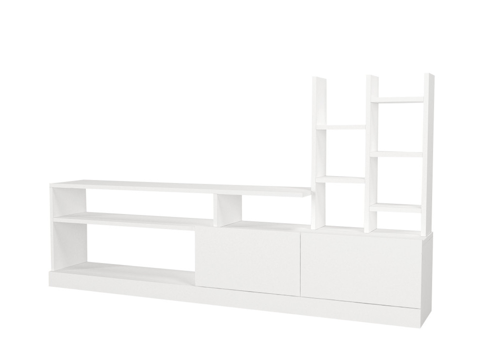 Porta TV in legno "Dolunay" - 164 x 25 x 91 cm - Bianco