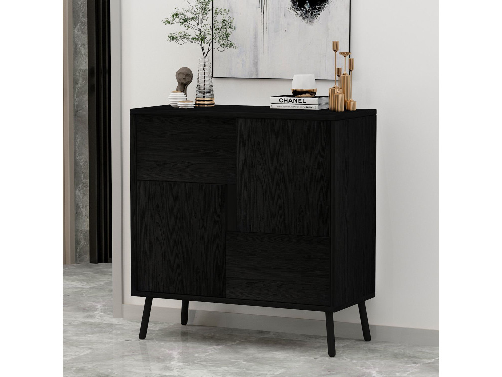Armadio multiuso in legno "Darien" - 76,5 x 35 x 79,5 cm - Legno nero