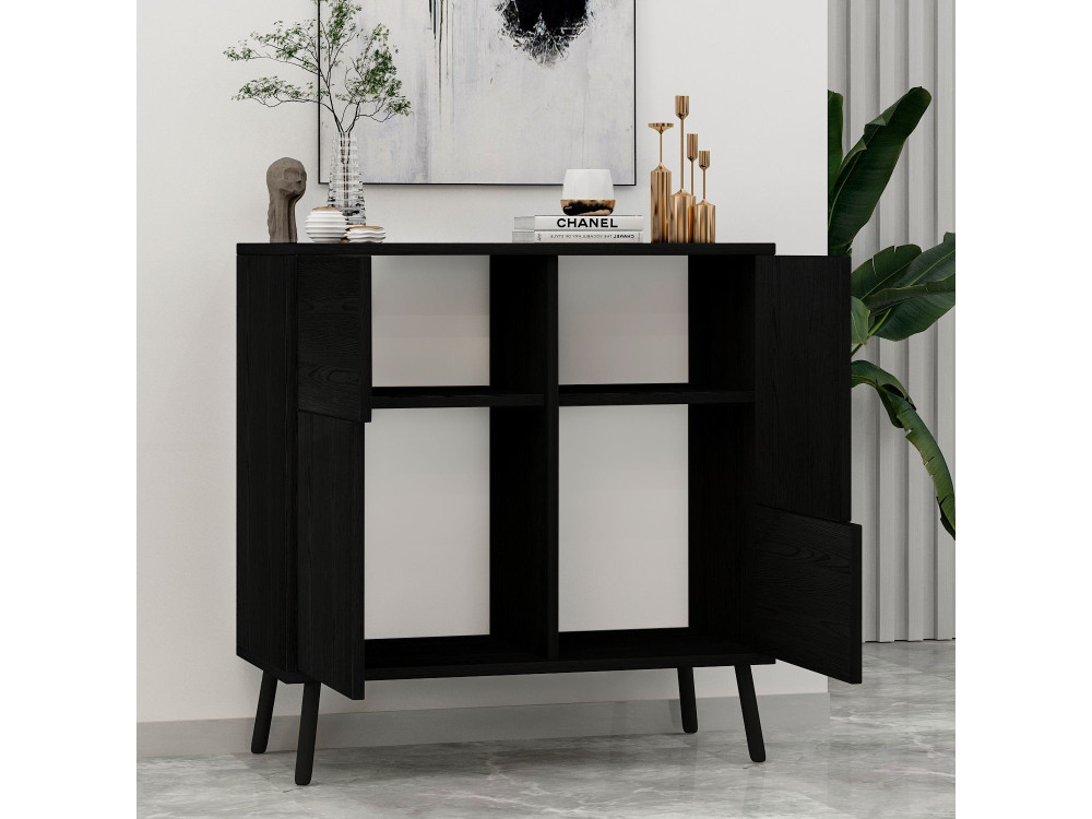 Armadio multiuso in legno "Darien" - 76,5 x 35 x 79,5 cm - Legno nero