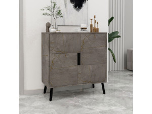 Mobile multiuso in legno "Darien" - 76,5 x 35 x 79,5 cm - Marmo 2