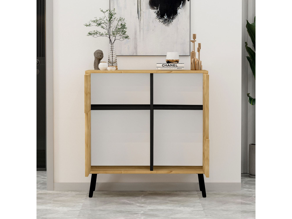 Credenza in legno "Darien" - 76 x 35 x 79 cm - Beige