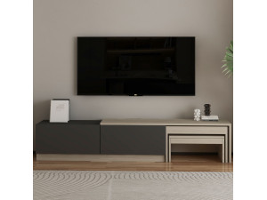 Porta TV in legno "Nest" - 180 x 30 x 36 cm - Grigio antracite 2