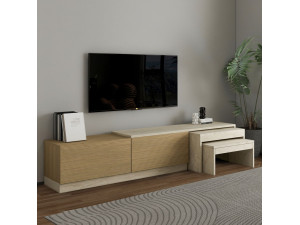 Porta TV in legno "Nest" - 180 x 30 x 36 cm - Beige 2
