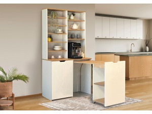 Portacaffè in legno "Flexa" - 100 x 45 x 190 cm - Crema 2