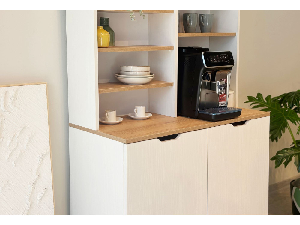 Portacaffè in legno "Flexa" - 100 x 45 x 190 cm - Crema