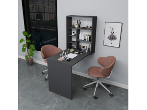 Tavolo da trucco in legno "Sedir" - 90 x 59 x 74 cm - Grigio antracite 2