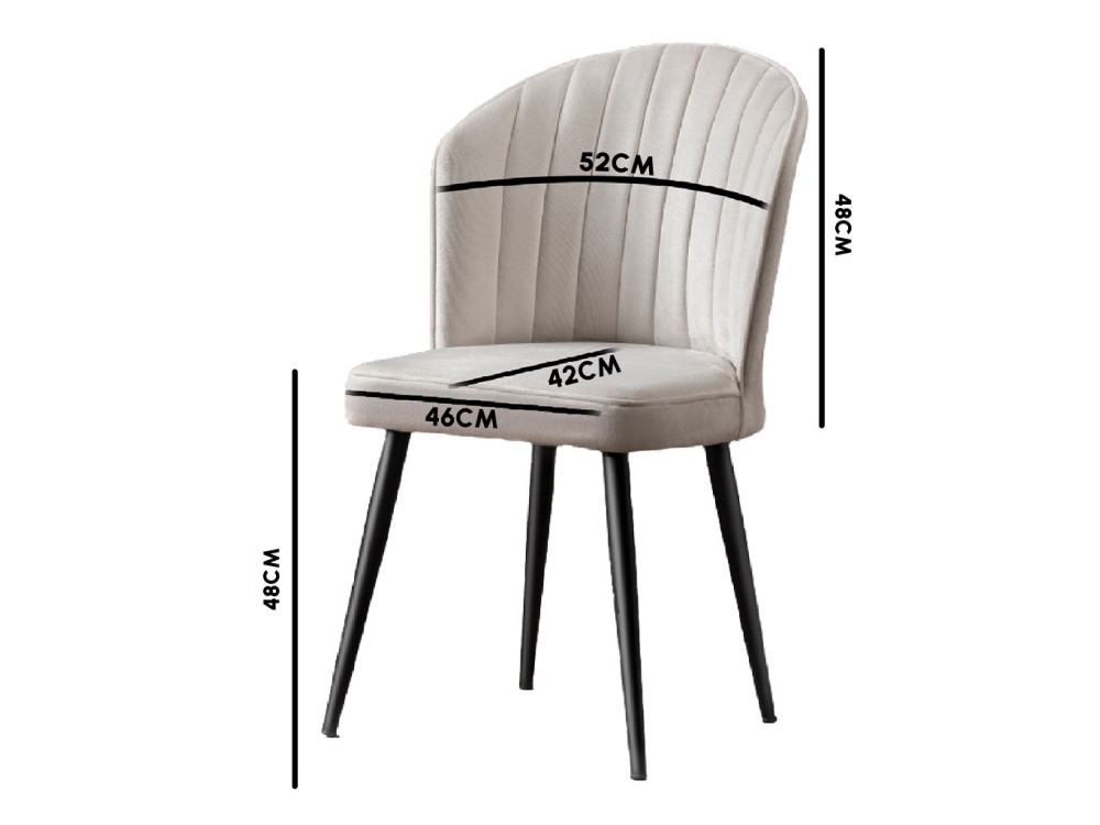 Set di 4 sedie in legno "Rubi" - 52 x 42 x 85 cm - Crema