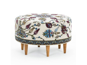 Pouf in legno "Rimini" - 65 x 65 x 40 cm - Bianco