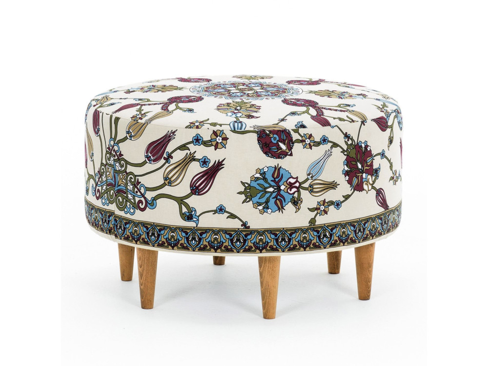 Pouf in legno "Rimini" - 65 x 65 x 40 cm - Bianco