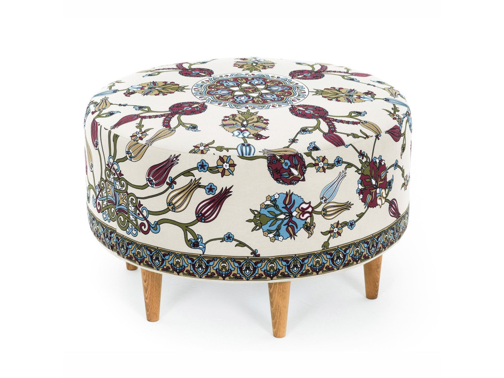 Pouf in legno "Rimini" - 65 x 65 x 40 cm - Bianco