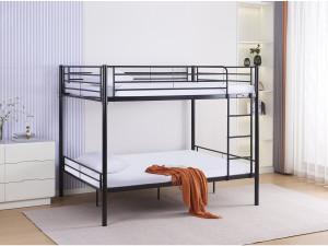 Letto a castello doppio "Adam" - Rete inclusa - 140 x 190 cm - Nero 2