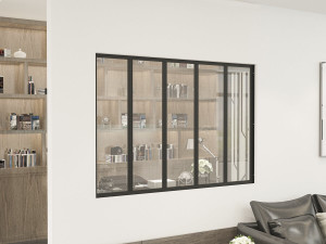 Tettoia in alluminio per officina "Panorama" - 150 x 105 cm - Nero 2