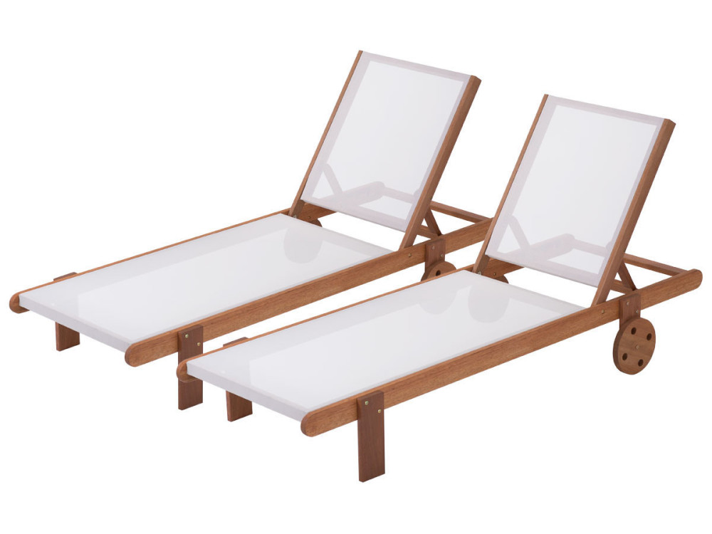 Set di 2 lettini in legno esotico SAIGON - Maple - Acero
