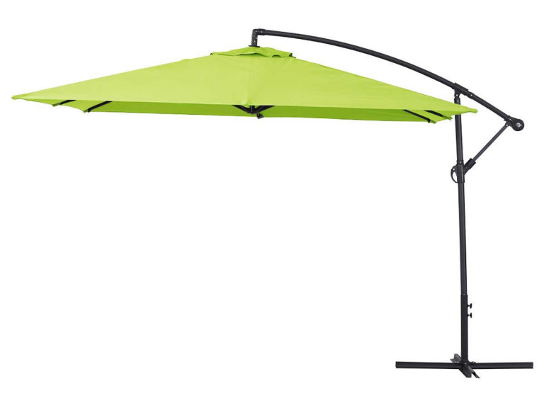 Ombrellone da giardino decentrato in alluminio ILIOS 3 - Quadrato - 3 x 3 m - Verde