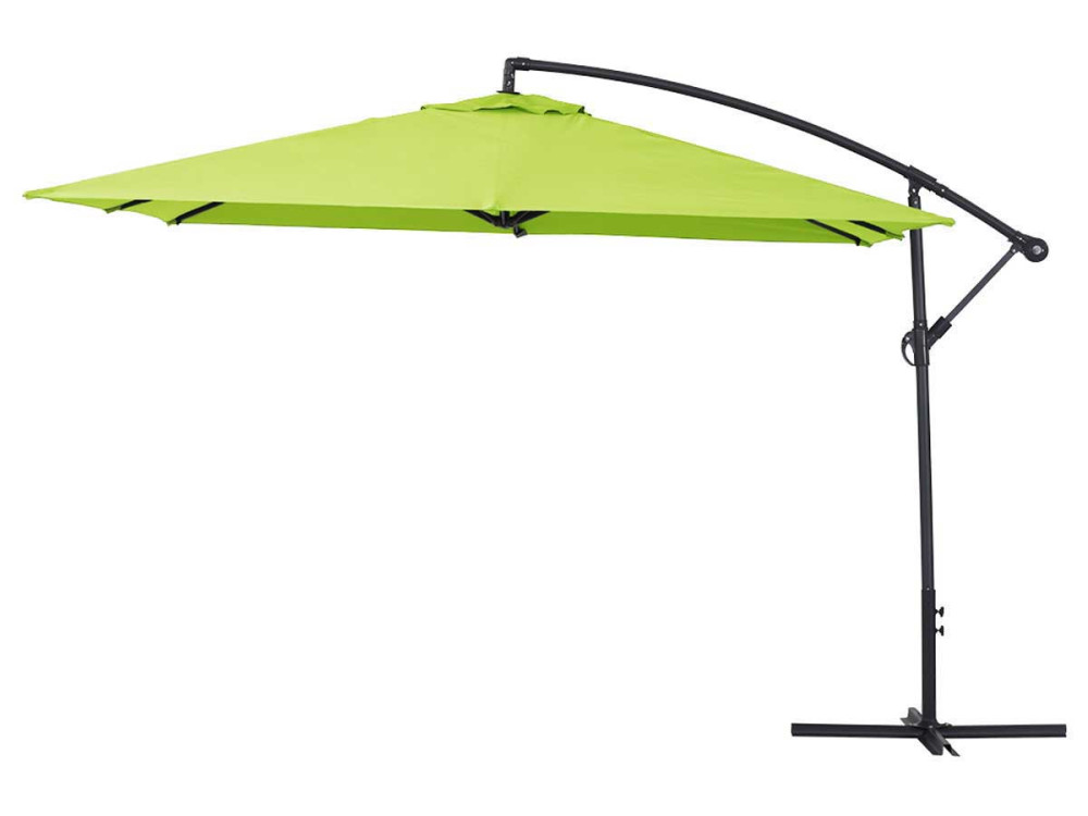 Ombrellone da giardino decentrato in alluminio ILIOS 3 - Quadrato - 3 x 3 m - Verde