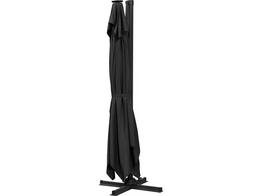 Ombrellone da giardino "Sun 3 Luxe" in alluminio a LED deportato - Quadrato - 3 x 3 m - Nero