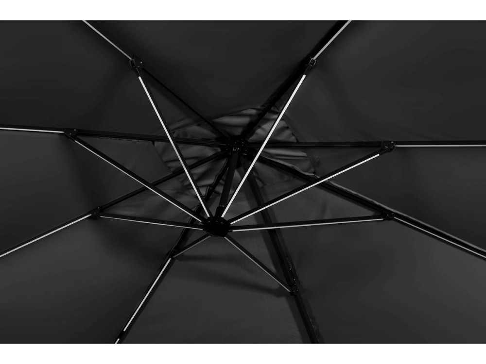 Ombrellone da giardino "Sun 3 Luxe" in alluminio a LED deportato - Quadrato - 3 x 3 m - Nero