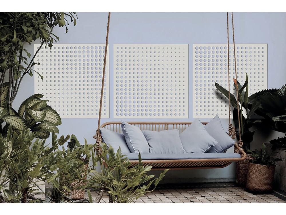 Pannello decorativo - "Luna" - Set di 5 - 1,00 x 1,00 m - Bianco