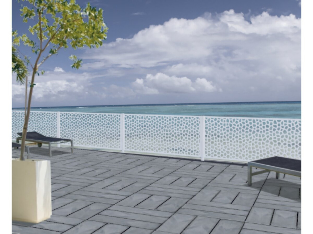 Pannello decorativo - "Mosaico" - Set di 5 - 1,00 x 2,00 m - Bianco