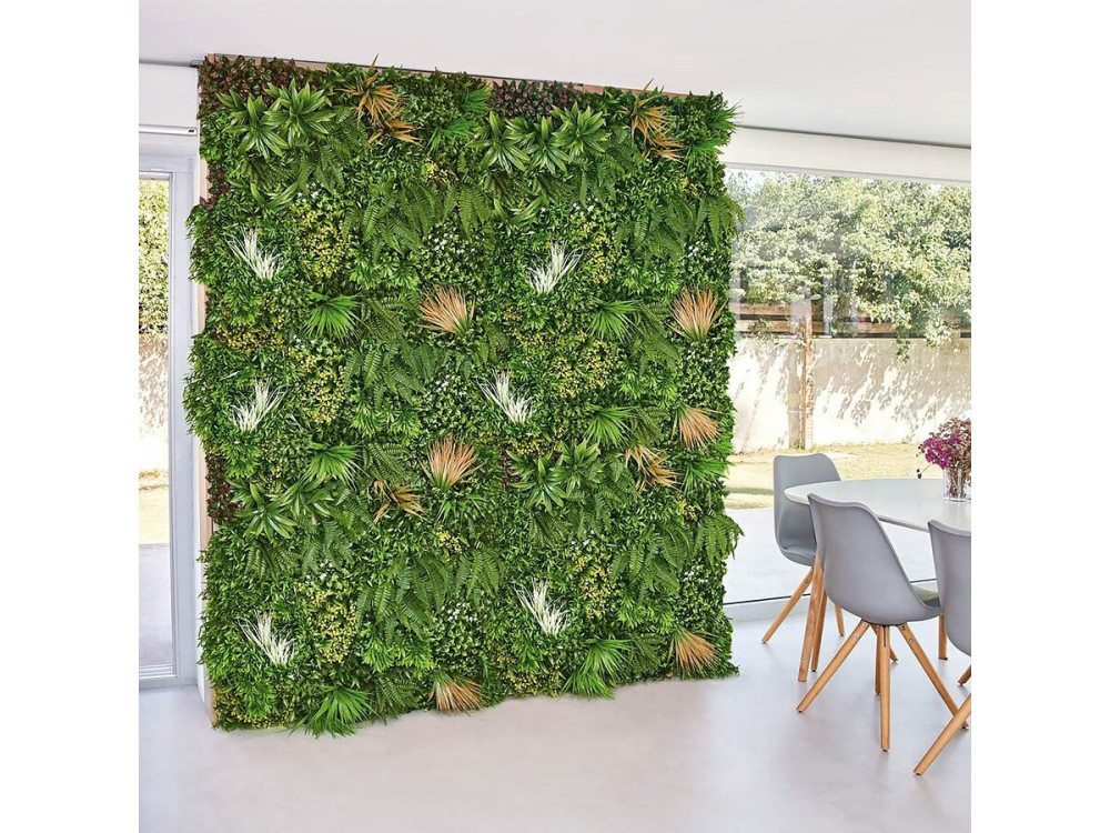 Pannello vegetale "Vertical Sauvage" - Set di 4 - 1,00 x 1,00 m - Verde