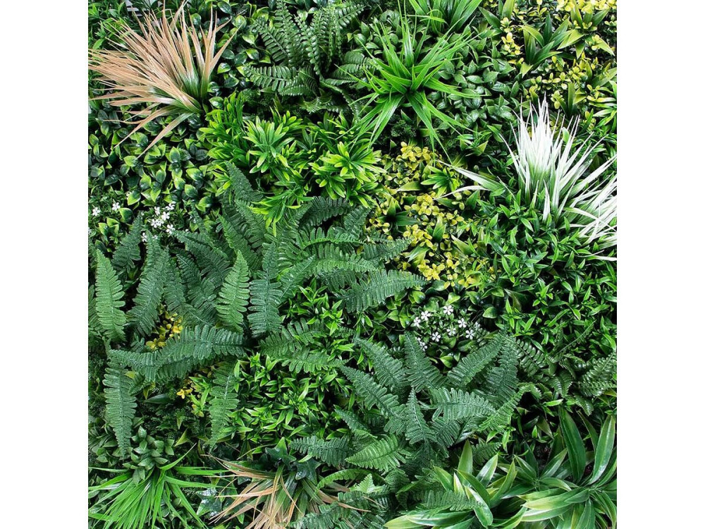 Pannello vegetale "Vertical Sauvage" - Set di 4 - 1,00 x 1,00 m - Verde