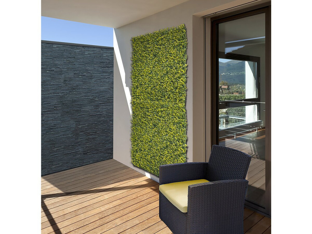 Pannello vegetale "Buxus verticale" - Set di 4 - 1,00 x 1,00 m - Verde