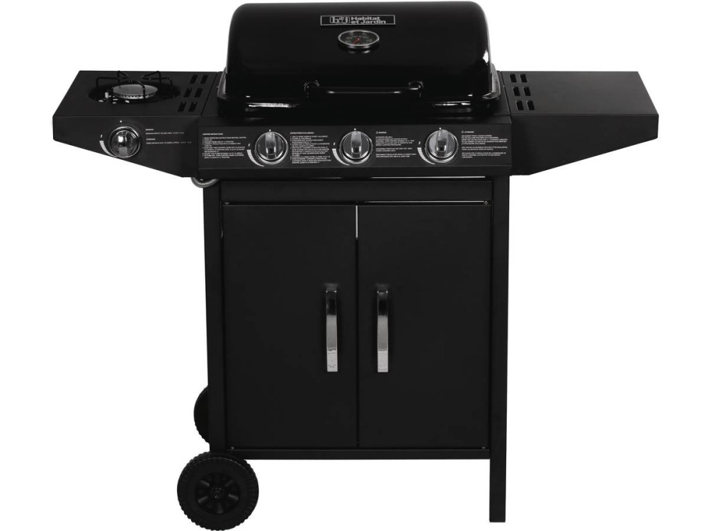 Barbecue gas "Festa 4" - 4 fuochi di cui 1 laterale - 10,5kW - nero