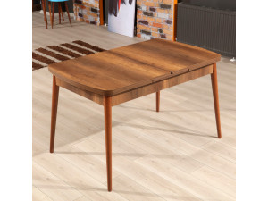 Tavolo da pranzo allungabile in legno "Barok" - 78 x 132 x 80 cm - Noce 2