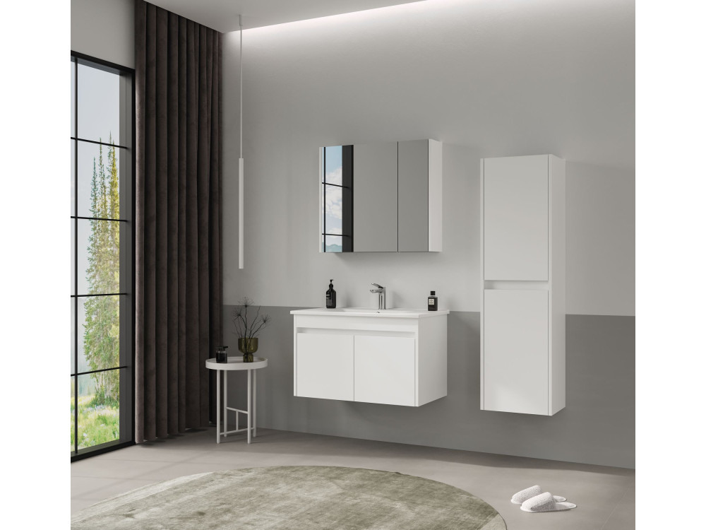 Mobile da bagno "Side 40" - 40 x 27 x 138 cm - Bianco opaco