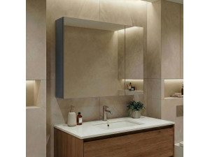 Mobile da bagno con specchio "Side 80" - 79 x 16 x 66 cm - Antracite opaco 2