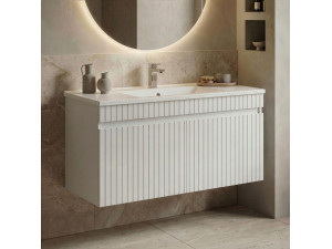 Mobile lavabo "Tivoli 100" - 100 x 45 x 57 cm - Bianco opaco 2