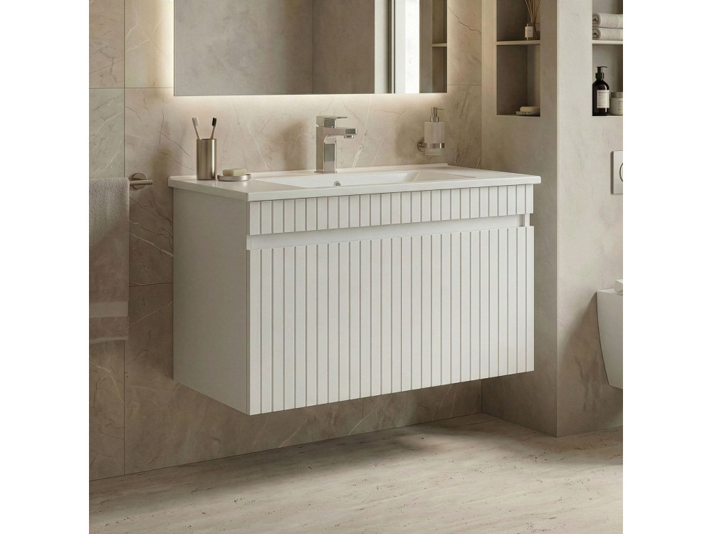 Mobile lavabo "Tivoli 85" - 85 x 45 x 57 cm - Bianco opaco