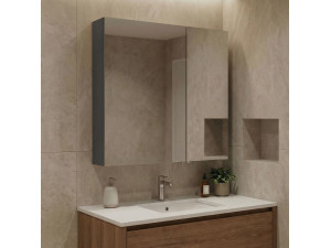 Mobile da bagno con specchio "Purus Desna 60" - 60 x 16 x 66 cm - Antracite opaco 2