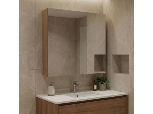 Mobile da bagno con specchio "Purus Desna 60" - 60 x 16 x 66 cm - Rovere Sonomo 2