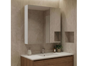 Mobile da bagno con specchio "Purus Desna 60" - 60 x 16 x 66 cm - Bianco 2