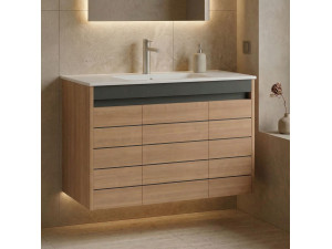 Mobile lavabo "Ricato 100" - 101 x 47 x 62 cm - Noce 2