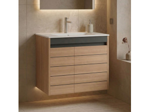 Mobile lavabo "Ricato 80" - 81 x 47 x 62 cm - Noce 2