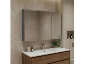 Mobile da bagno con specchio "Side 100" - 100 x 16 x 66 cm - Antracite opaco 2