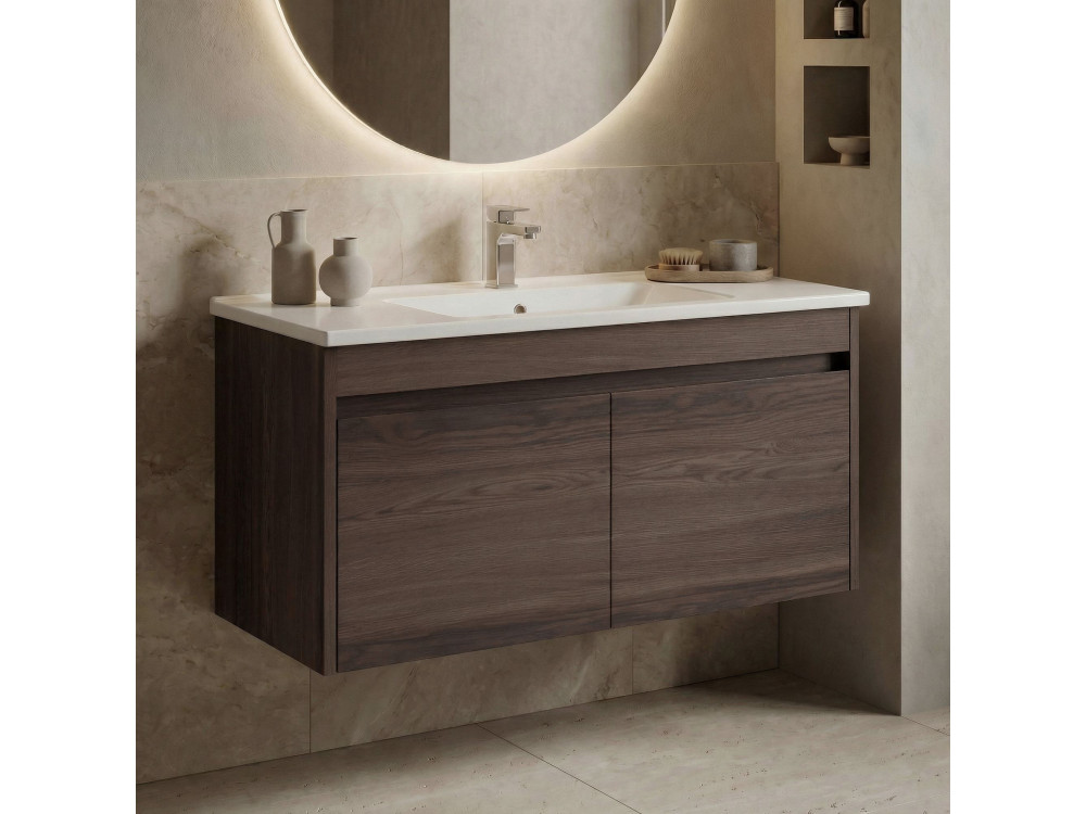 Mobile lavabo "Side 100 v3" - 100 x 45 x 52 cm - Noce scuro