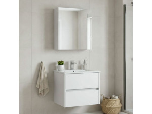 Set mobile lavabo con specchio (2 pezzi) "Side 65 v2" - 65 x 45 x 52 cm - Bianco opaco 2