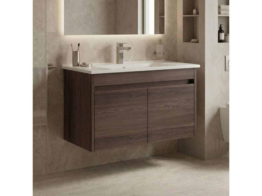 Mobile lavabo "Side 85 v2" - 85 x 45 x 52 cm - Noce scuro