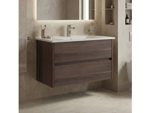 Mobile lavabo "Side 85 v2" - 85 x 45 x 52 cm - Noce scuro 2