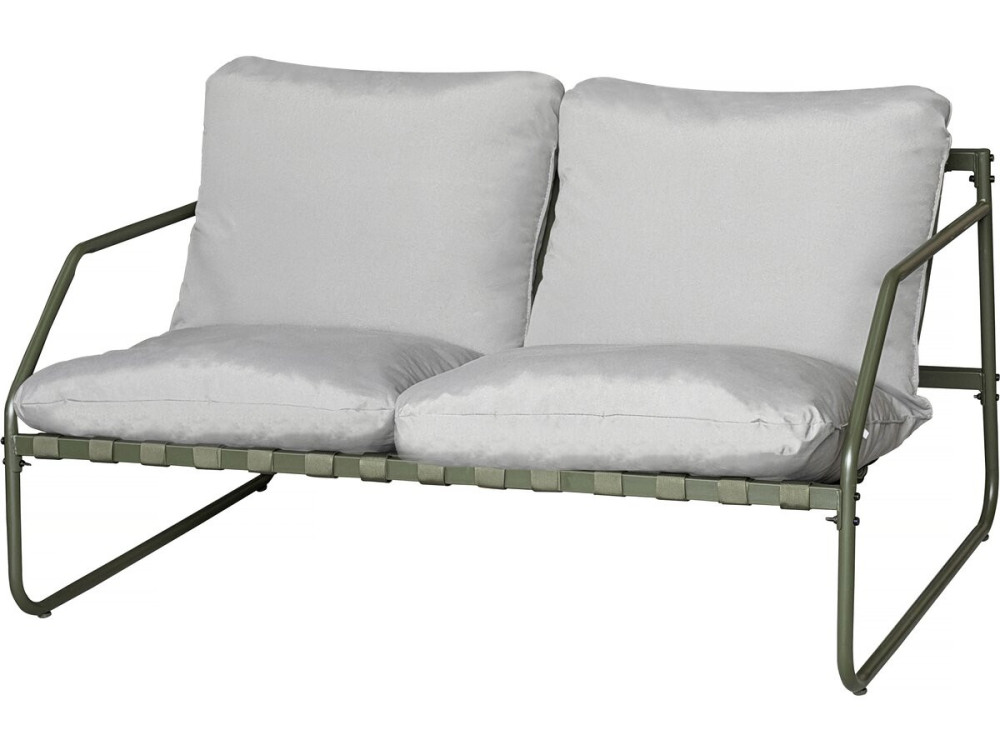 Set di mobili da giardino in metallo "Sora" con cuscini - 4 posti - Verde